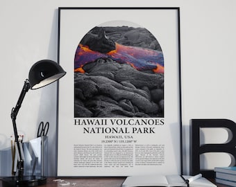 Hawaii Volcanoes National Park Poster Inspired Newspaper, Hawaii Volcanoes National Park Art, Hawaii Volcanoes National Park Travel Poster