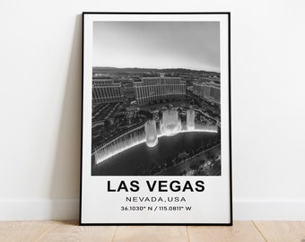 Las Vegas Travel Poster, Las Vegas Black and White Poster, Las Vegas Minimalist Wall Art, Las Vegas Wall Decor, Las Vegas Nevada Gift Print