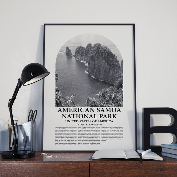 American Samoa National Park Poster Inspired Newspaper, American Samoa Travel Poster, American Samoa Art, Print, Photo, United States Travel