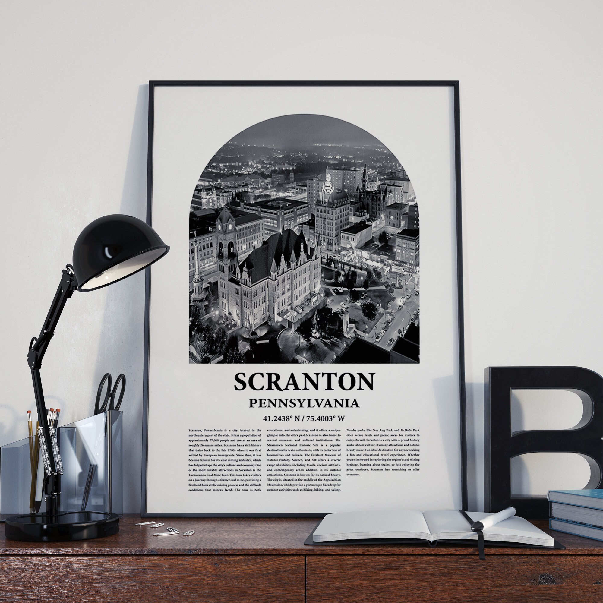 Scranton City Poster Inspired Newspaper Scranton City Print Etsy