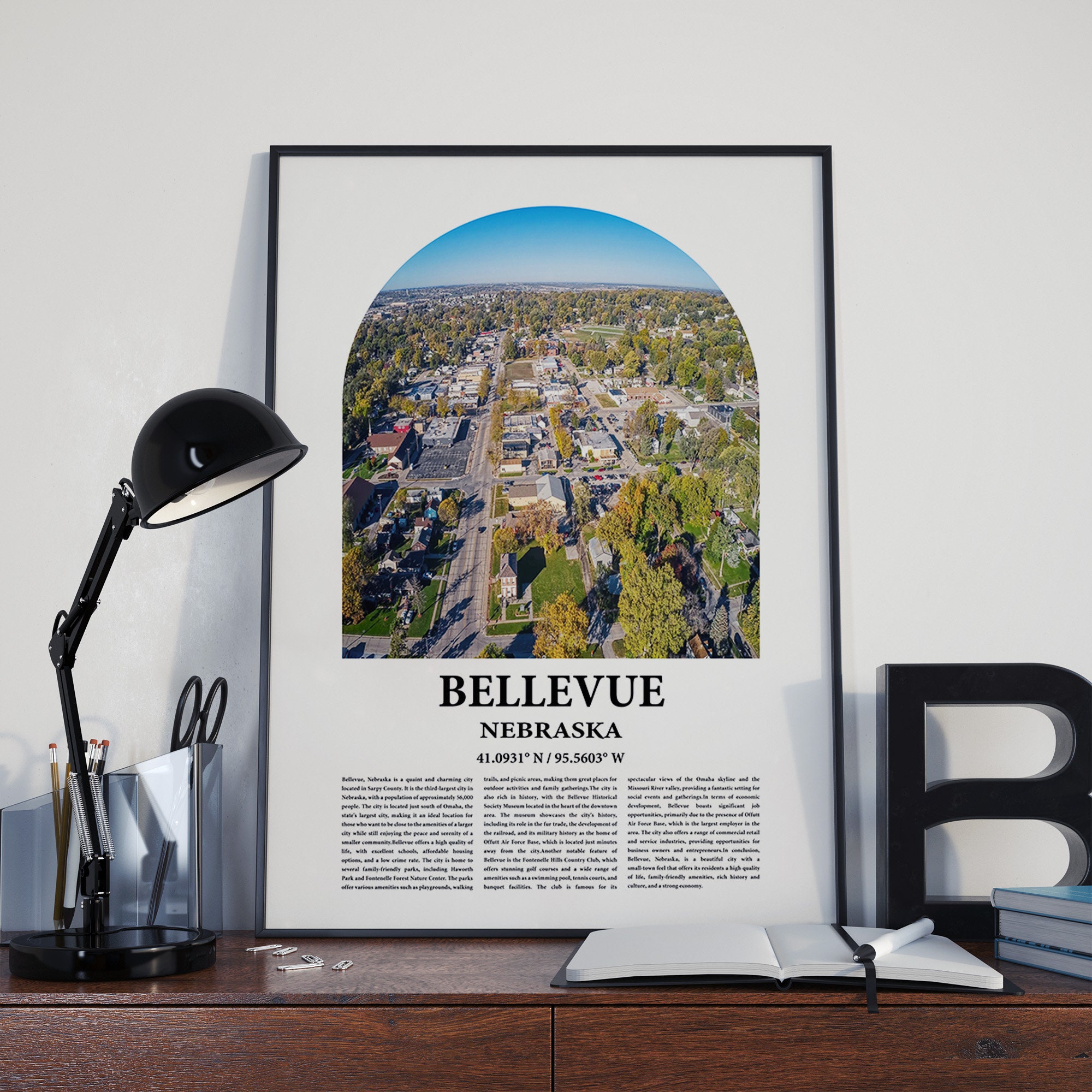 Bellevue City Poster Inspired Newspaper, Bellevue City Print, Photo