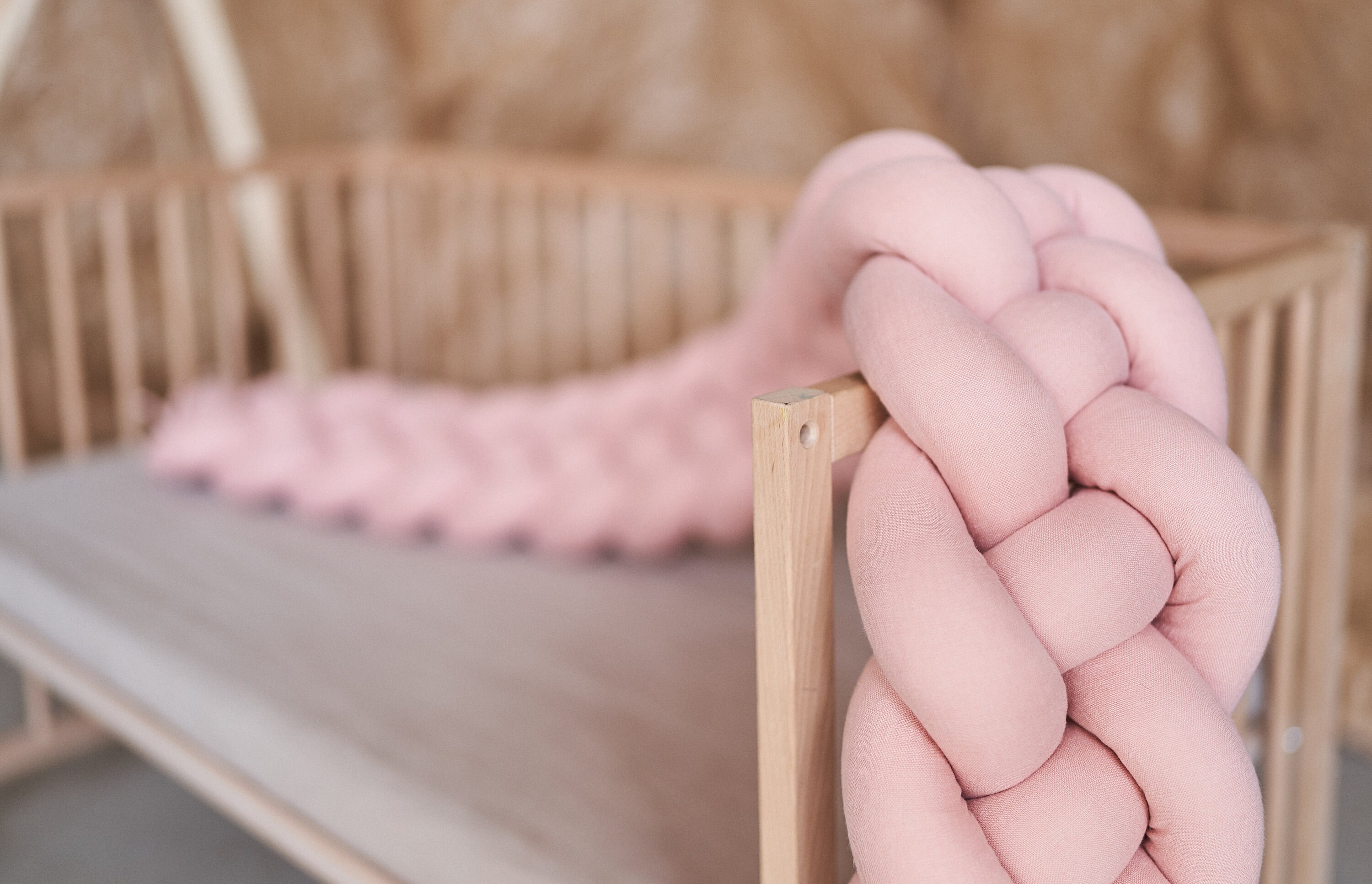 Linen Crib Bumper Baby Shower Gift Double Braided Baby Bumper Etsy