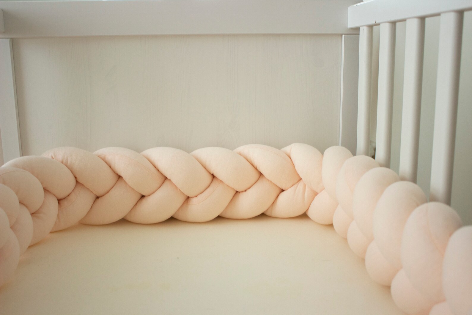Linen Braided Crib Bumper Toddler Bed Bumper Baby Bed Bumper Etsy