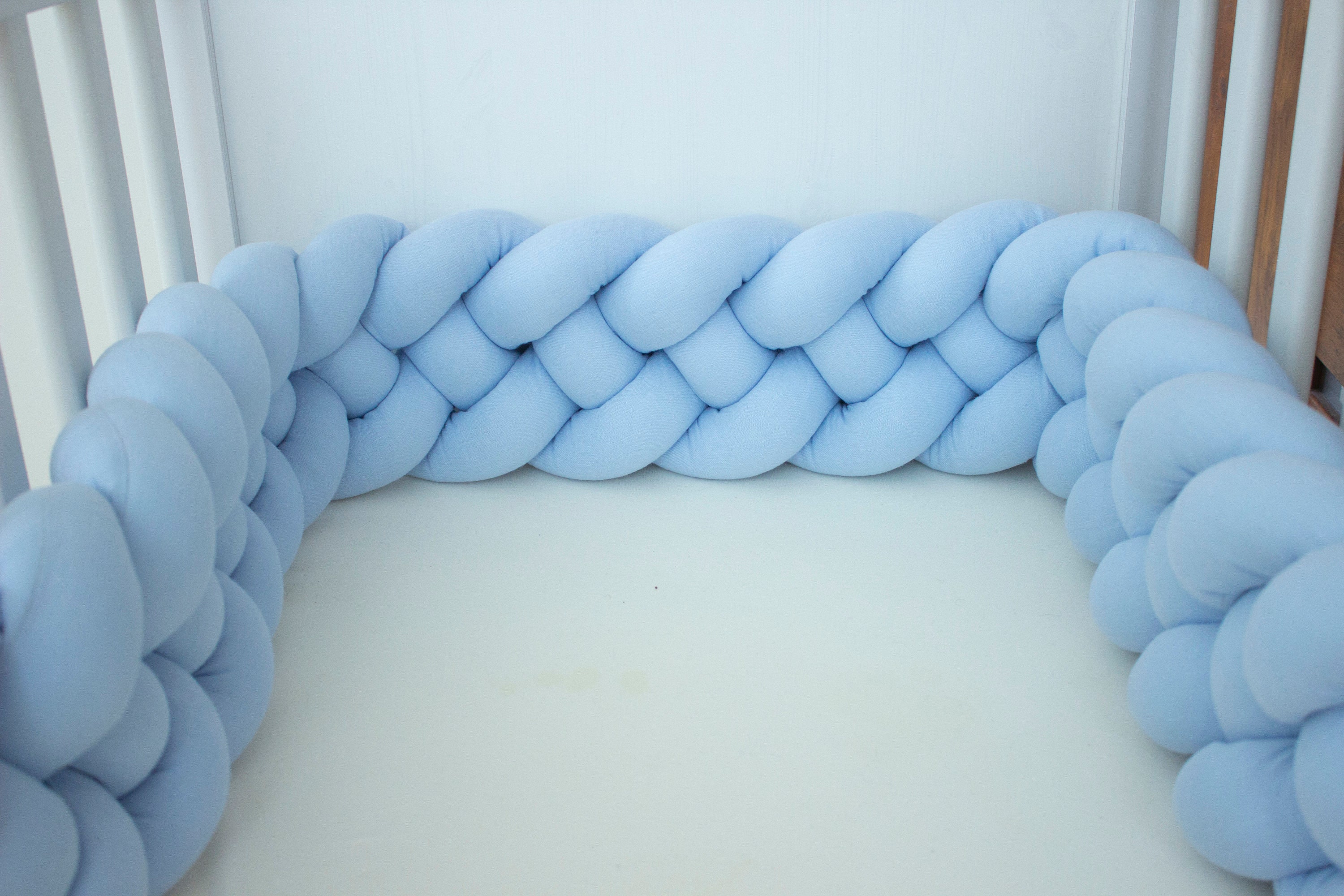 Linen Baby Crib Bumper Double Braided Bed Bumper Linen Etsy