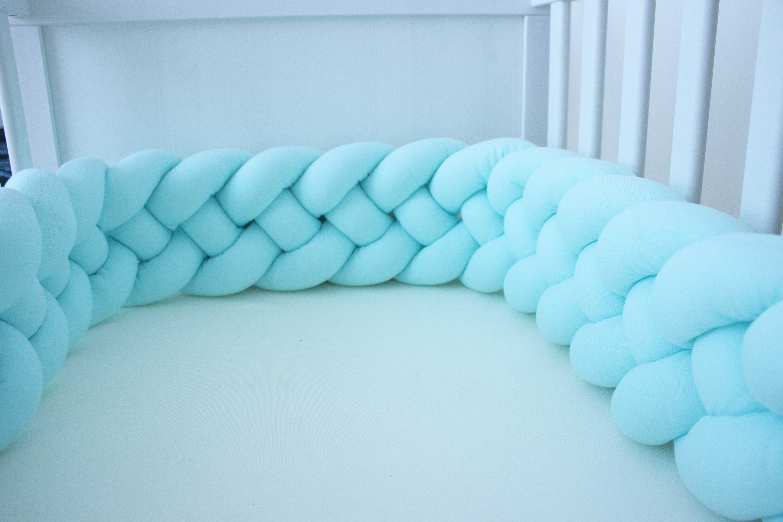 Linen Baby Crib Bumper Double Braided Bed Bumper Linen Etsy