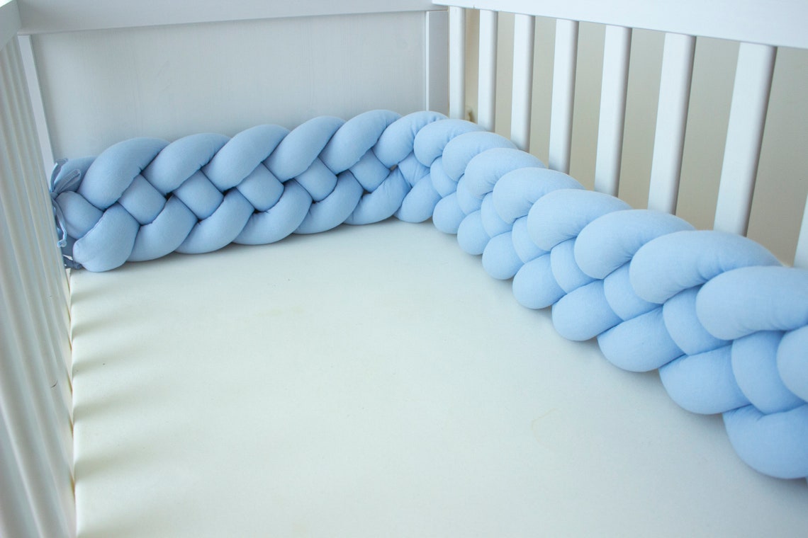 Linen Baby Crib Bumper Double Braided Bed Bumper Linen Etsy