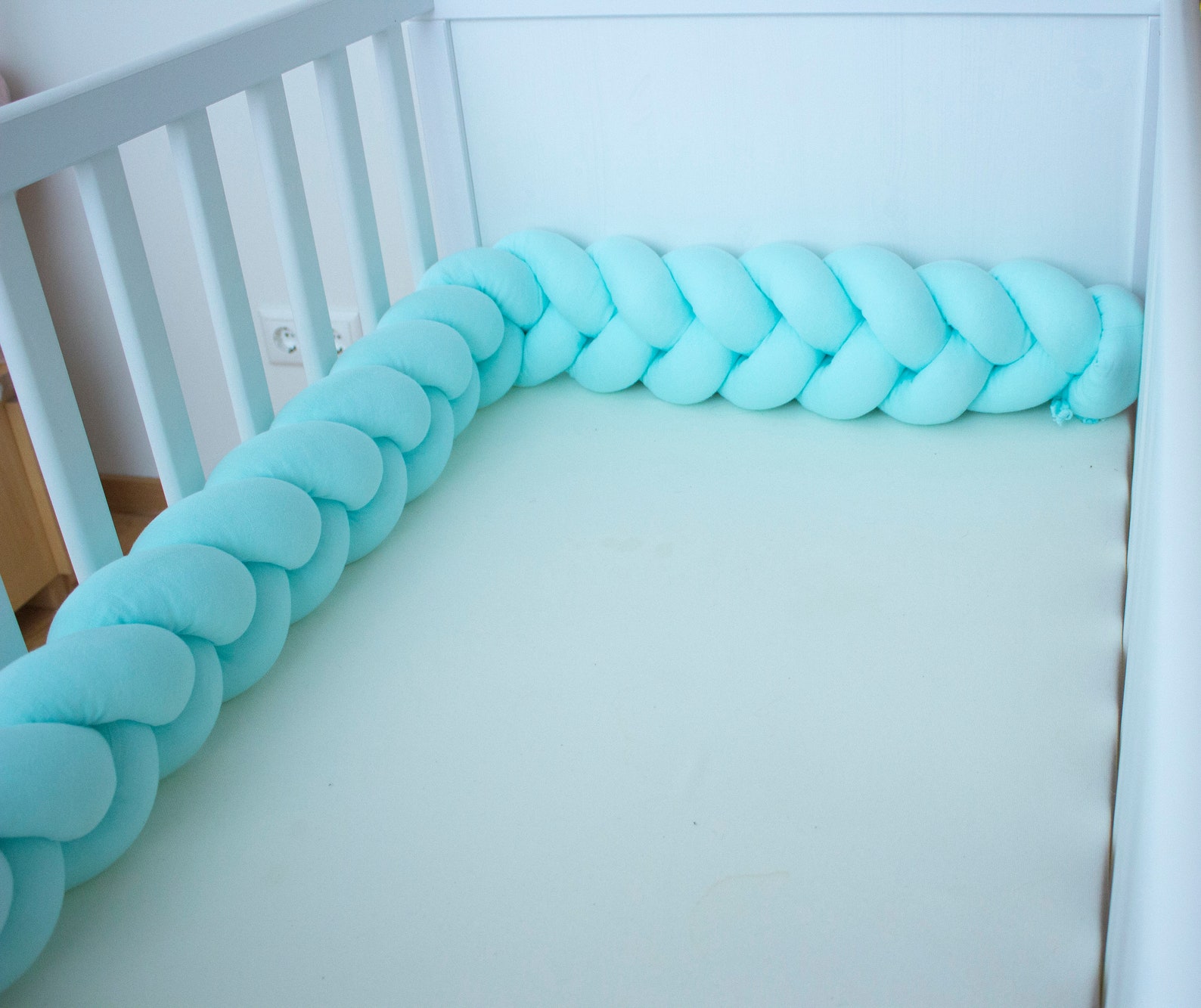 Linen Braided Crib Bumper Toddler Bed Bumper Baby Bed Bumper Etsy