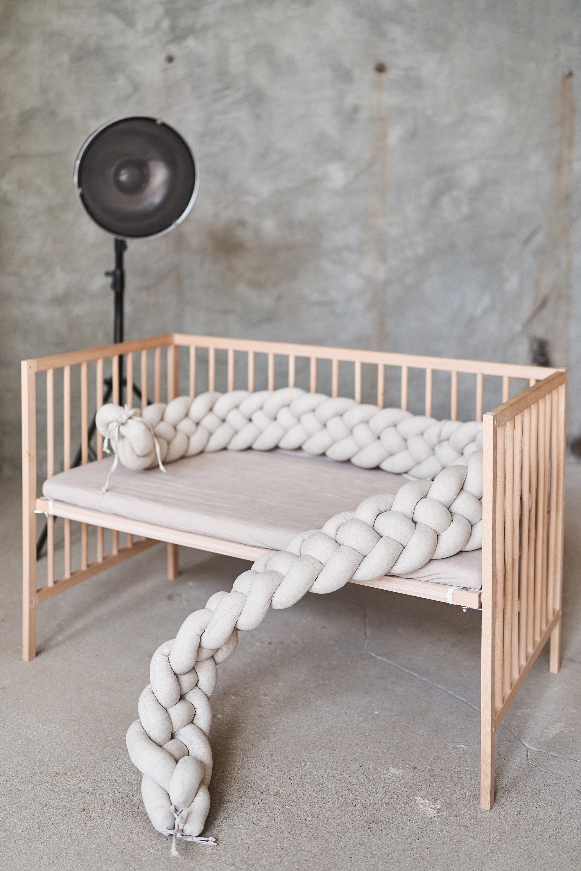 Linen Crib Bumper Baby Shower Gift Double Braided Baby Bumper Etsy