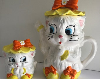 Lefton ヴィンテージ 猫 ウォールポケット 2個セット　レフトン Lefton ヴィンテージ 猫 ウォールポケット 2個セット レフトン 送料