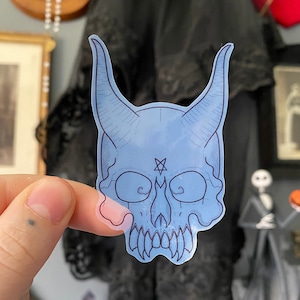 Demon skull transparent sticker image 1