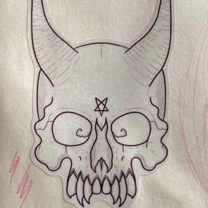 Demon skull transparent sticker image 5