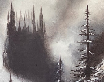 Moody forest art print