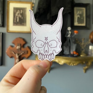 Demon skull transparent sticker image 7