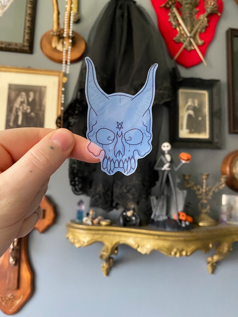 Demon skull transparent sticker image 2