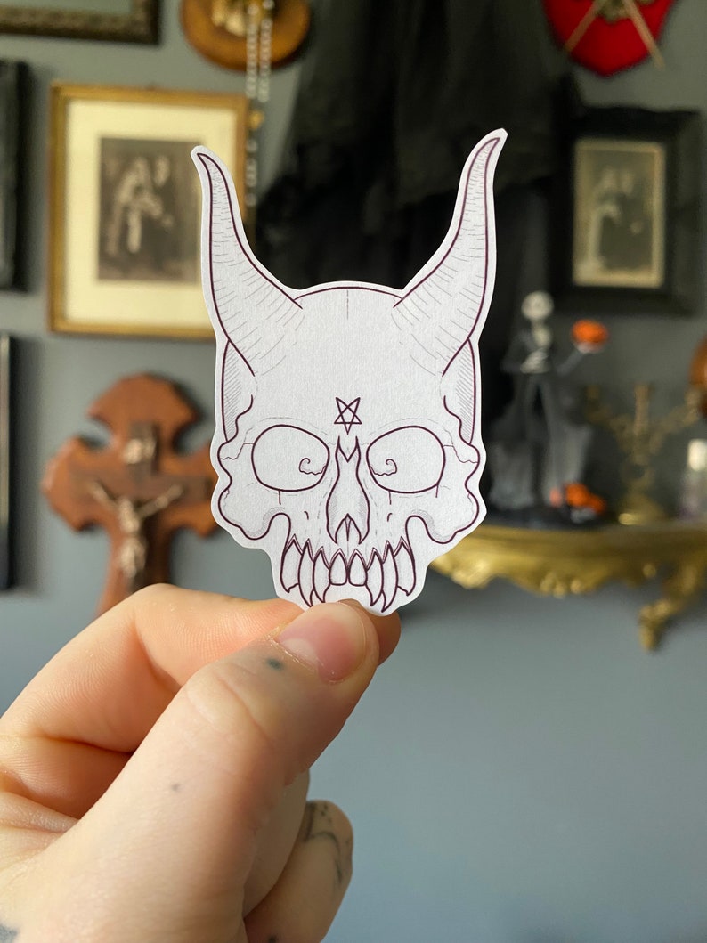 Demon skull transparent sticker image 6