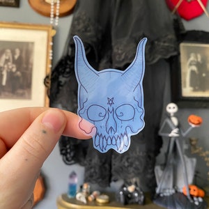 Demon skull transparent sticker image 3