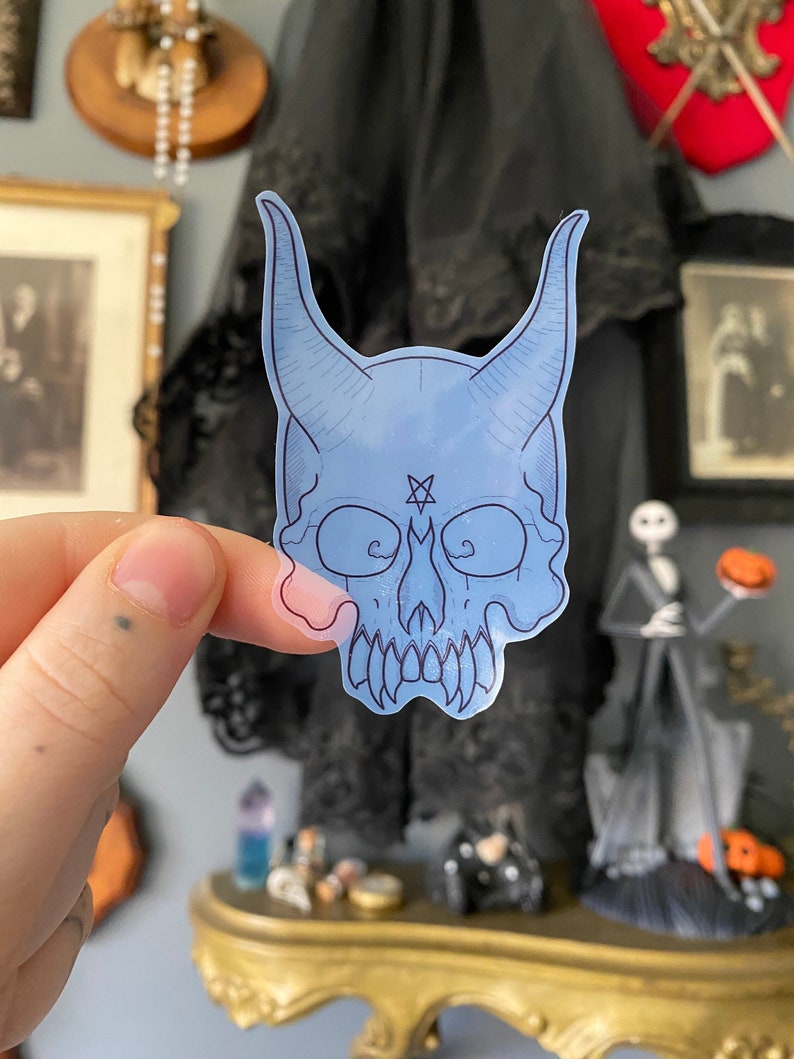 Demon skull transparent sticker image 1