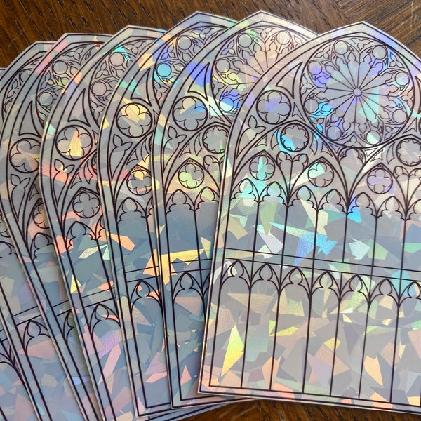 Gothic window sticker holographic Metz cathedral