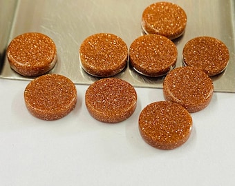 AAA+ Orange Sunstone Cabochon: Flat Round Discs, Calibrated Gemstone