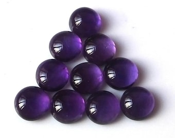 Purple Amethyst Cabochon: Calibrated Round Loose Gemstone (3mm-20mm)