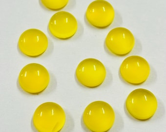 AAA Gul Kalcedon Cabochon: Kalibrerad Rund Lös Ädelsten