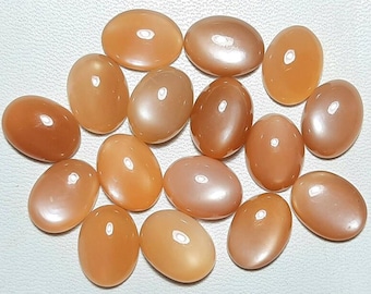 Peach Moonstone Cabochon: Natural Oval Gemstone, Calibrated Sizes