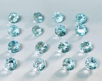 Faceted Sky Blue Topaz Gemstone: Round AAA+ Quality (3-10 mm)