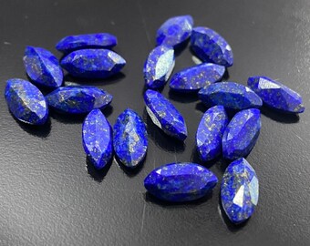 Naturalny kaboszon z lapis lazuli w szlifie markizowym: kalibrowany luźny kamień szlachetny, 4 x 8 mm - 15 x 30 mm