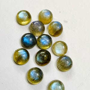AAA+ Labradorite Cabochon: Natural Round Gemstone, Calibrated Sizes