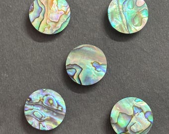 AAA Abalone Shell-mynt: Platt rund ädelsten (6-25 mm)