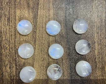 AAA Rainbow Moonstone Cabochon: Round Gemstone, Calibrated Sizes