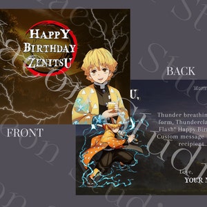 Demon Slayer Zenitsu Birthday Card image 1