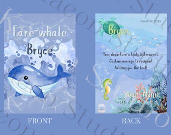 Farewell Whale Card - New Job, Goodbye Card
