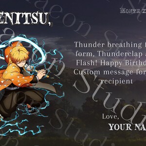 Demon Slayer Zenitsu Birthday Card image 3