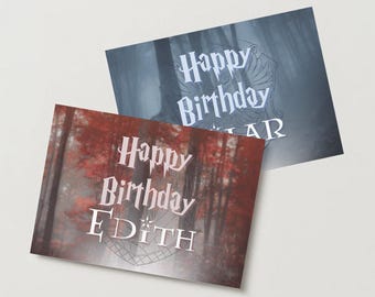 Harry Potter House Birthday Cards