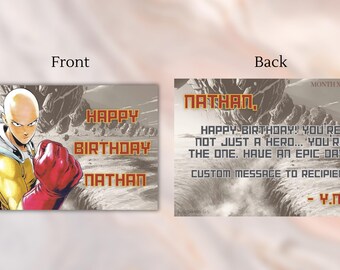 One-punch Man Birthday Card - Etsy