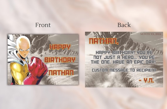 One-punch Man Birthday Card - Etsy