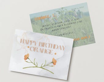 Enhypen - Orange Flower Birthday Card