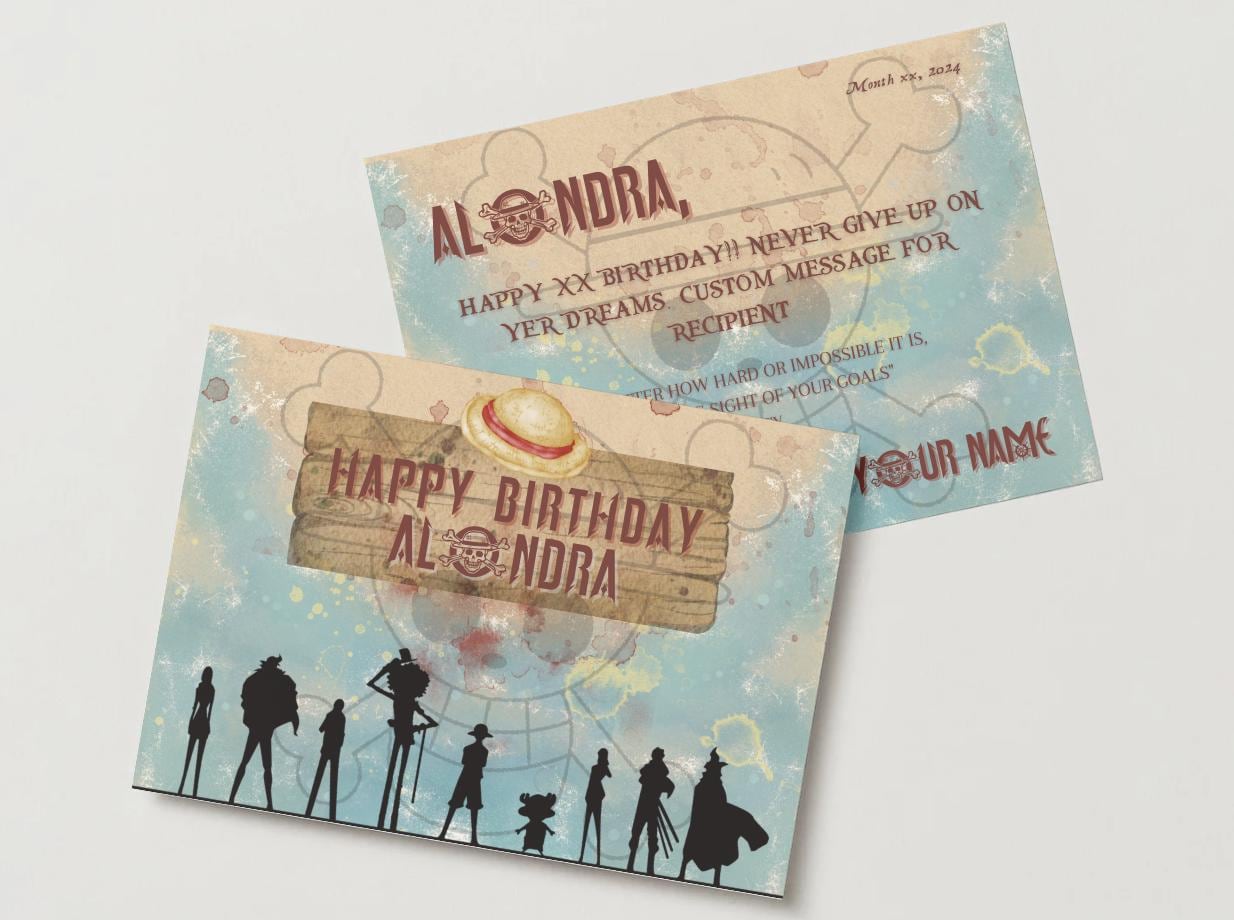 One Piece Birthday Card - Etsy