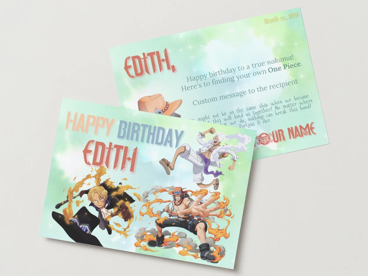One Piece Birthday Card - Etsy