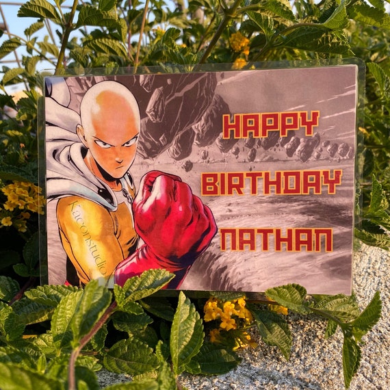 One-punch Man Birthday Card - Etsy