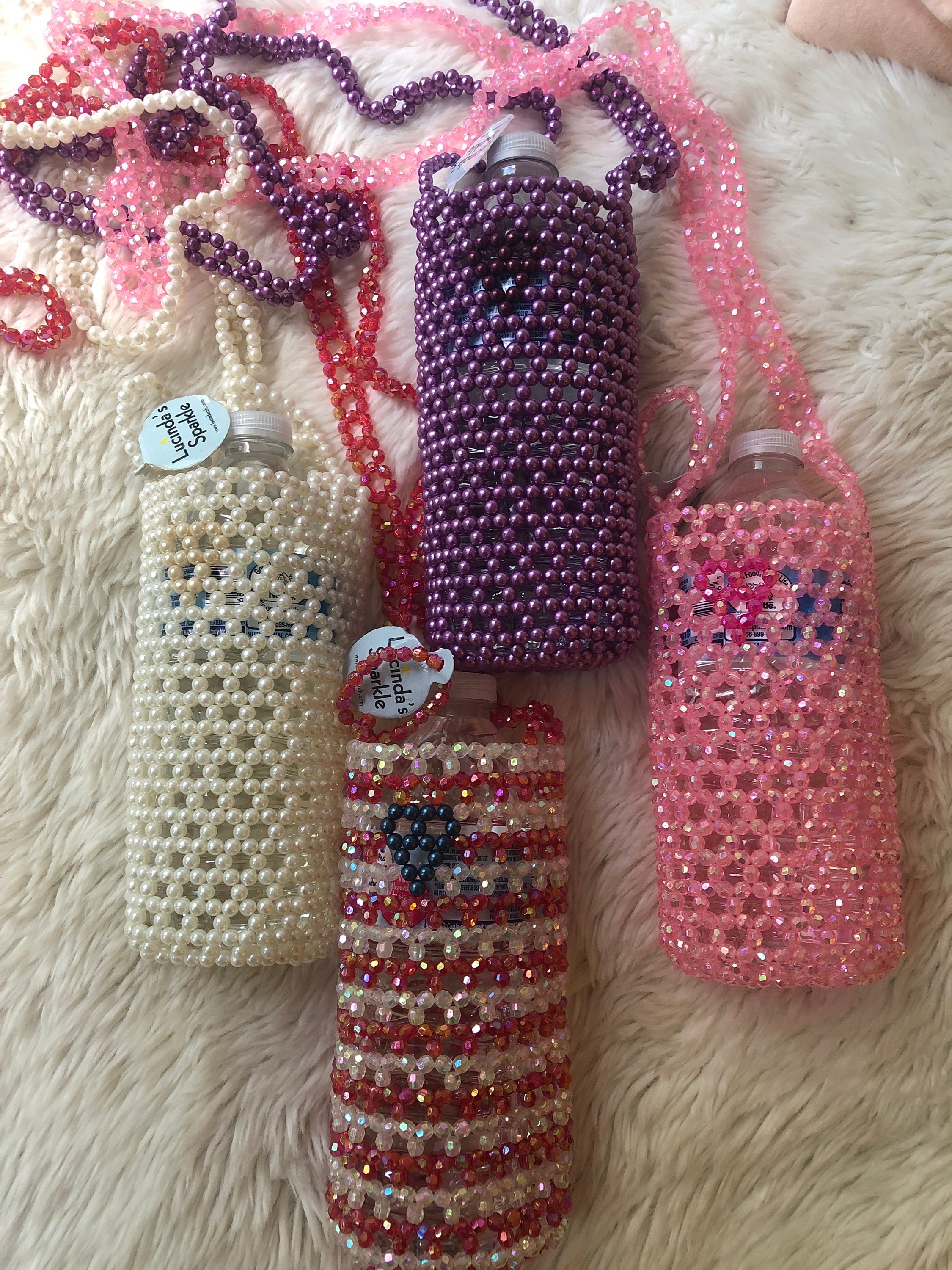Beaded Water Bottle Holders Etsy