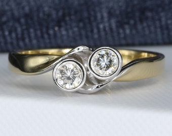 18ct Gold Diamond Ring,18k Yellow Gold,0.20ct,Eternity Ring,Round Brilliant Cut Diamond,Hallmarked,UK M US 6.25 EUR 52.5