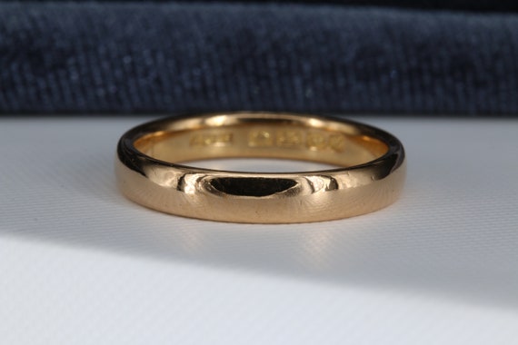 22ct Gold Wedding Ring Vintage,3mm,22k Yellow Gol… - image 3