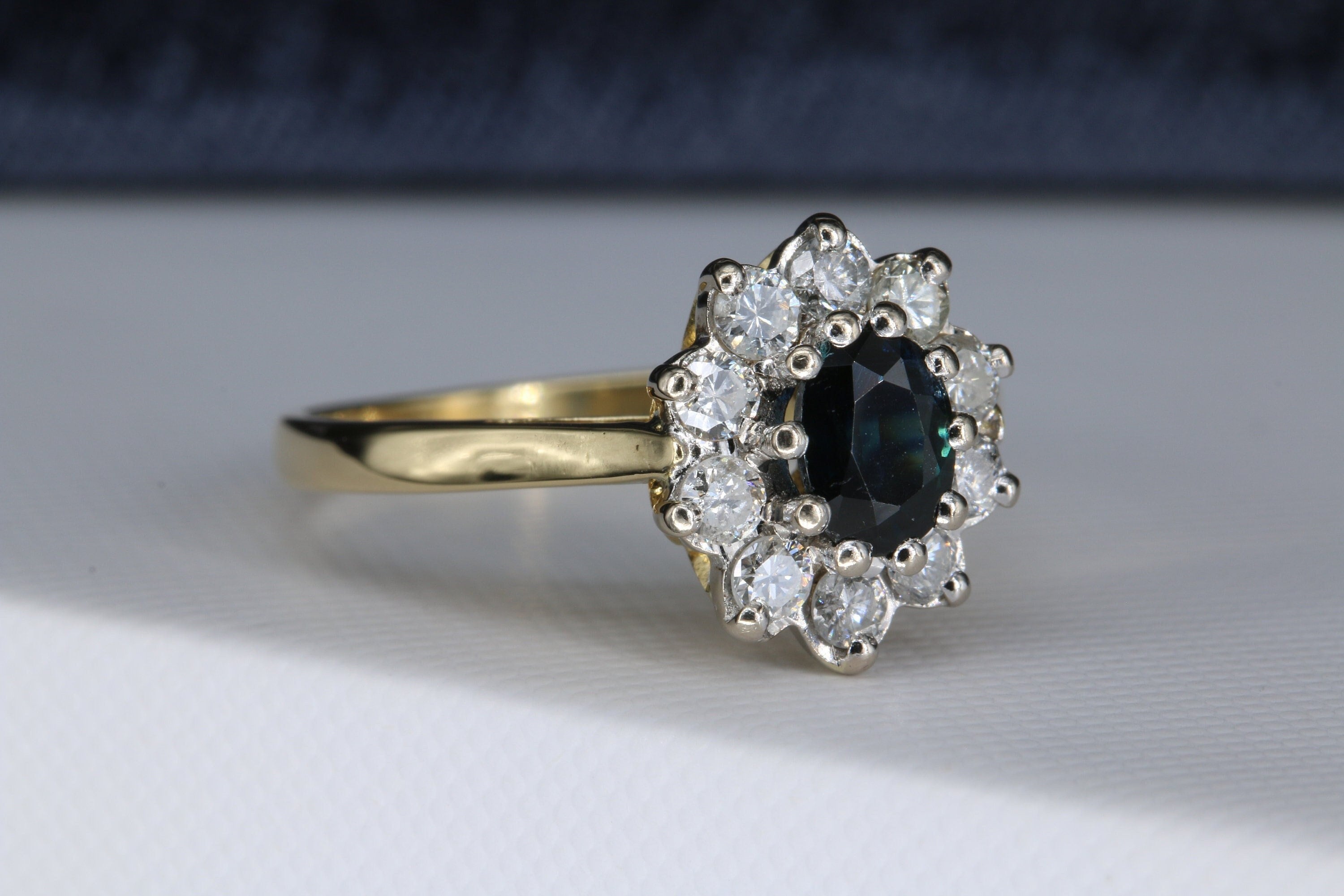 9ct gold sapphire shop and diamond ring