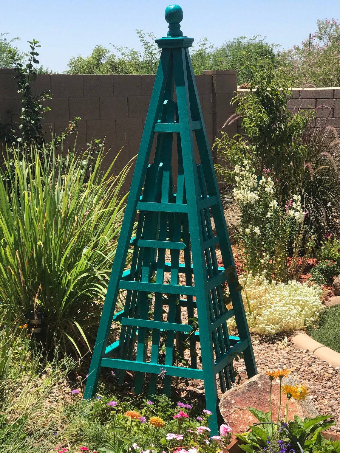 Garden Obelisk Trellis Wood. FREE SHIPPING. This is 7ft Etsy