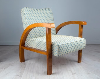 Halabala lounge chair/ Mid century armchair/ mid century arm chair/art deco armchair/ 60s chair/ accent armchair/ lounge armchair