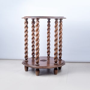 mesa de giro de cebada/ patas de mesa de giro de cebada/ mesa Art Déco vintage/ pedestal de giro de cebada/ mesa auxiliar de giro de cebada/