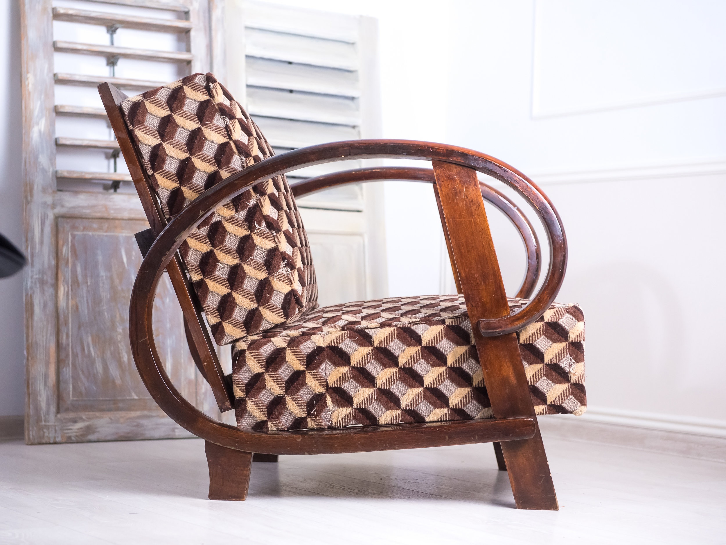 Art Deco Armchair bent Wood Armchair halabala Lounge Chair Mid Century Arm Chair art Deco Armchair 60s Chair Retro Chair Lounge Armchair Etsy