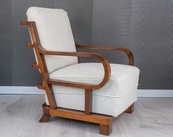 Art deco Armchair/Bent wood armchair/halabala lounge chair/ mid century arm chair/art deco armchair/ 60s chair/ retro chair/ lounge armchair